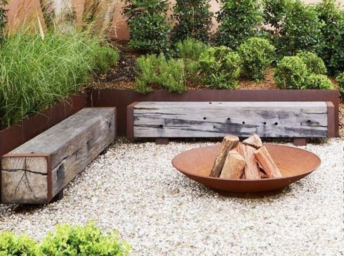 Чаша для вогнища зі сталі CorTen Ø120см