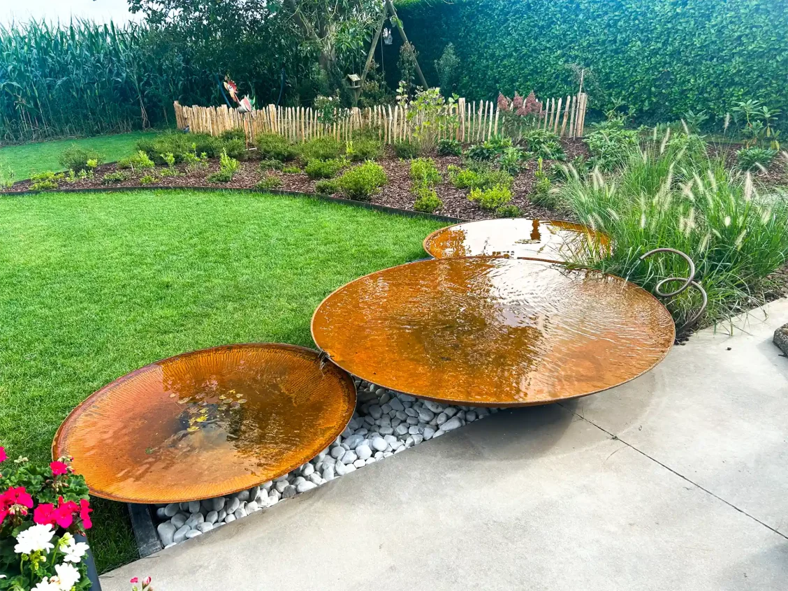 Декоративна ємність для води «Водяна чаша», сталь CorTen, Ø80 см