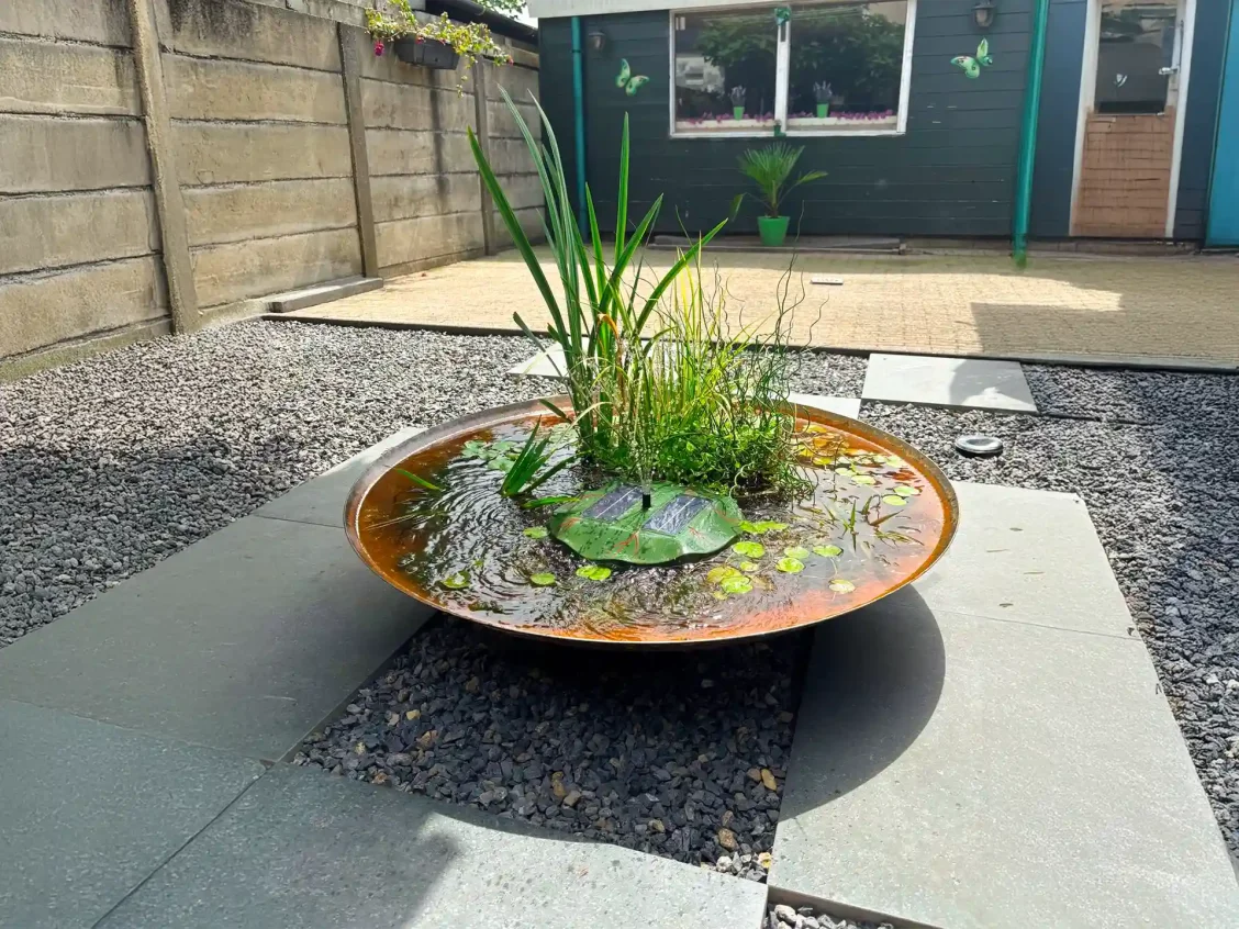 Декоративна ємність для води «Водяна чаша», сталь CorTen, Ø80 см
