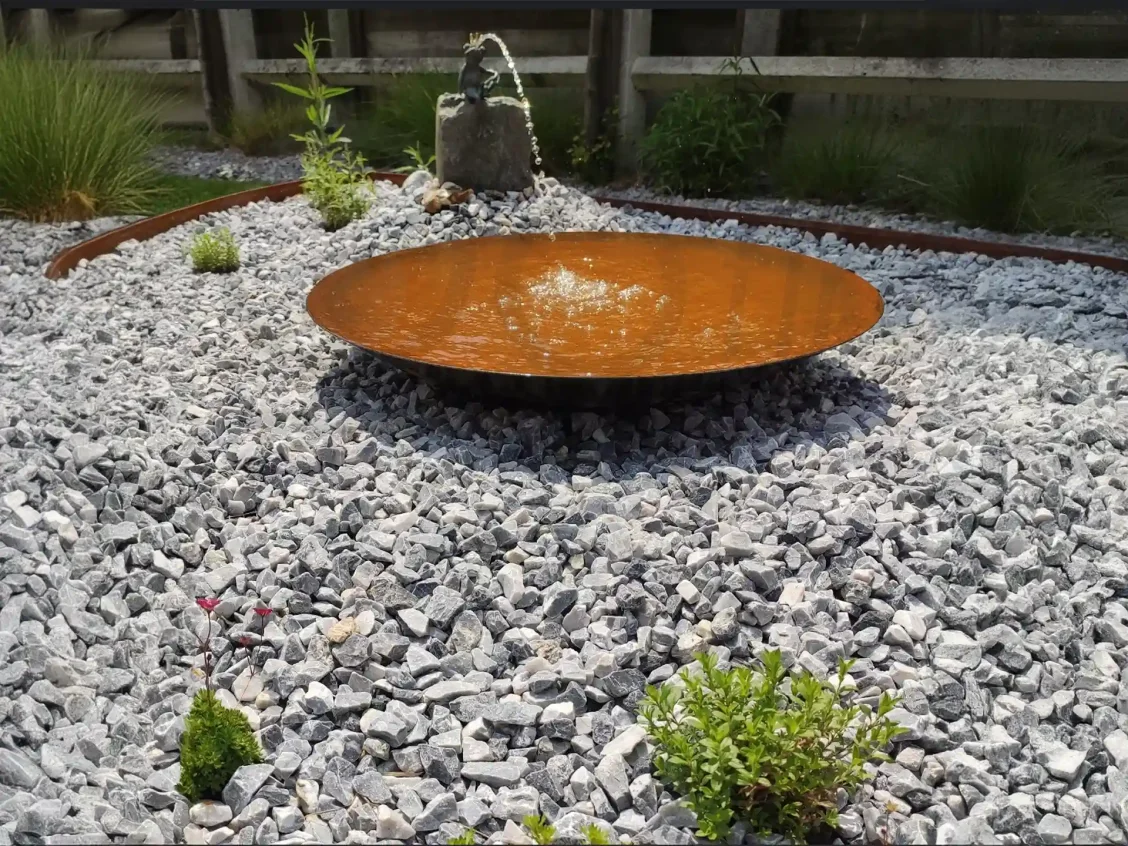 Декоративна ємність для води «Водяна чаша», сталь CorTen, Ø100 см