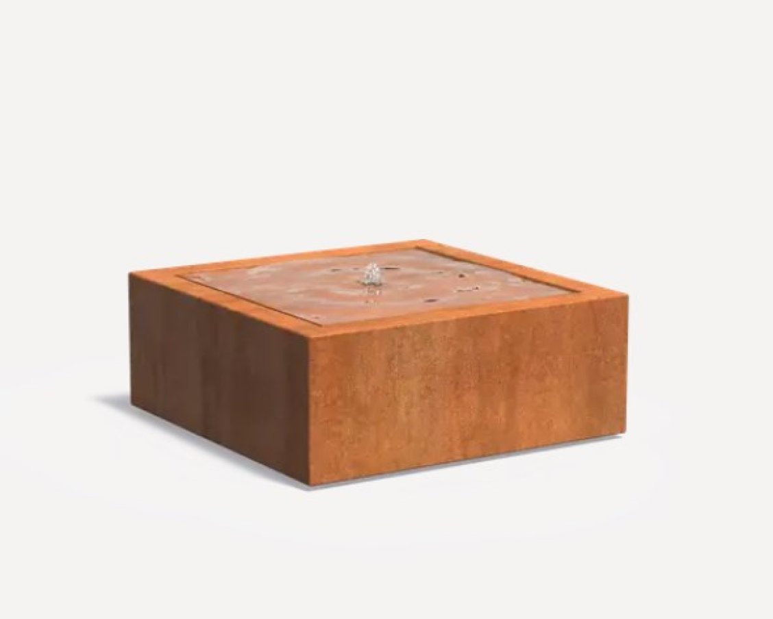 Фонтан «Водяний стіл», сталь CorTen, 100х100х40 см