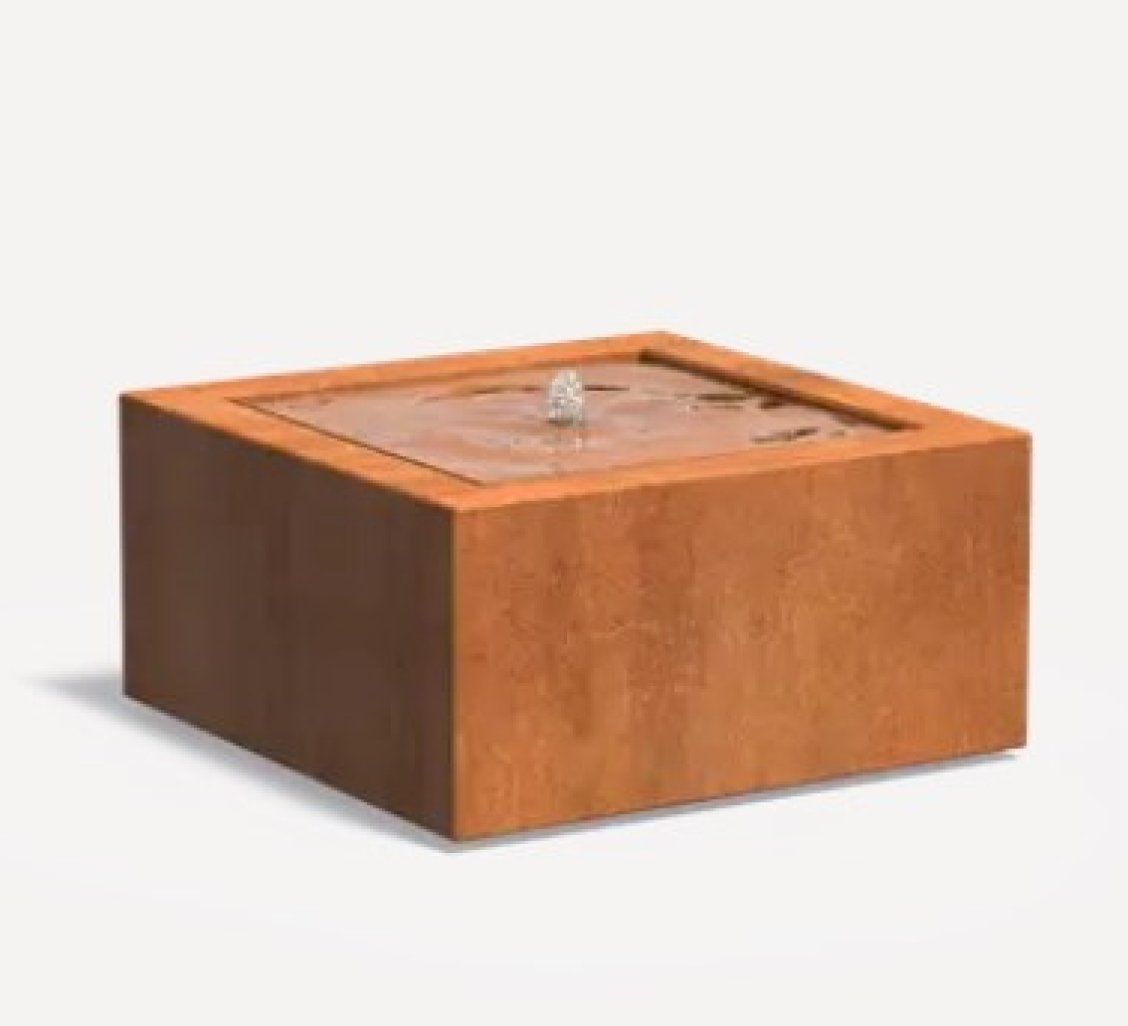 Фонтан «Водяний стіл», сталь CorTen, 80х80х40 см
